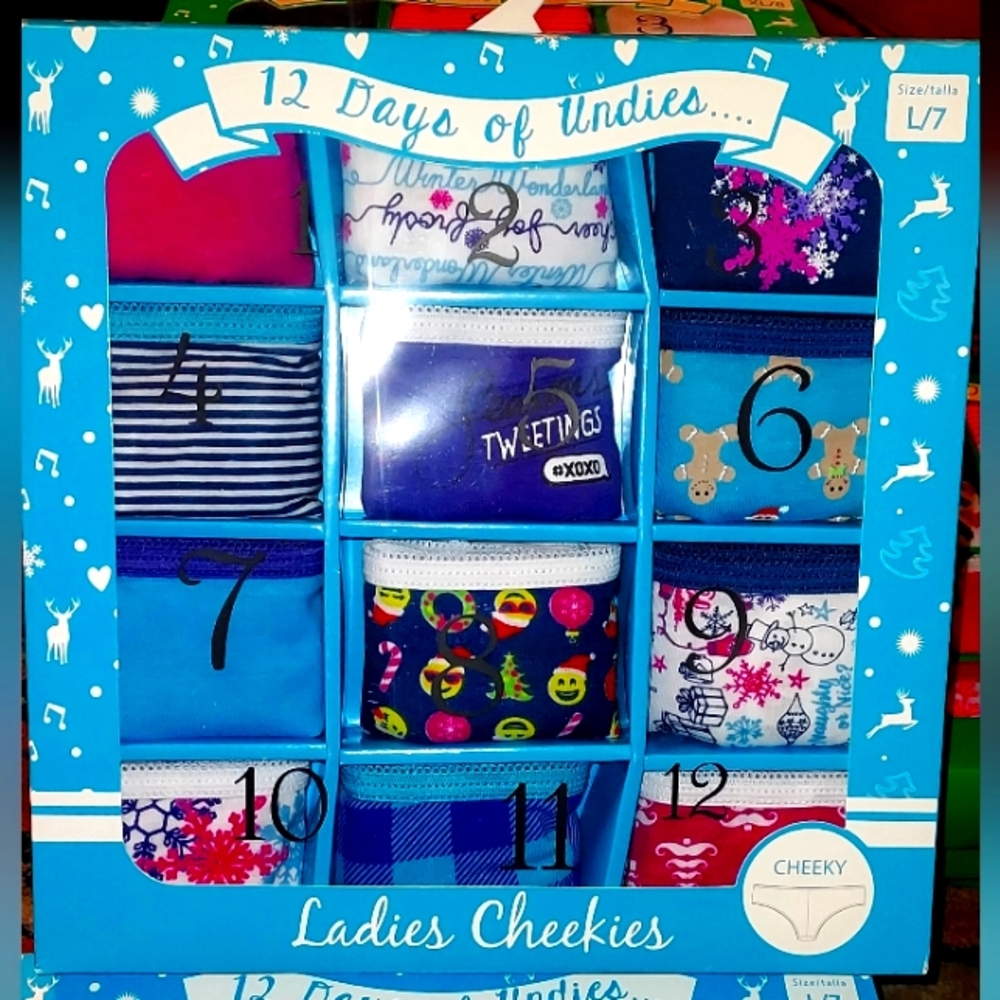 Set of 12 Christmas underwear (Cheeky)